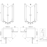 Cabine de douche pivotante Mexen Mist-H L Duo 120 x 100 cm, transparente, noire - 8A5L-120L-100P-70-00