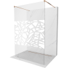 Mexen Kioto paroi de douche autoportante 100 x 200 cm, motif blanc 8 mm, or rose - 800-100-002-60-85