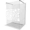 Mexen Kioto paroi de douche autoportante 100 x 200 cm, motif blanc 8 mm, noire - 800-100-002-70-85
