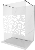 Mexen Kioto paroi de douche autoportante 120 x 200 cm, motif blanc 8 mm, noir - 800-120-002-70-85
