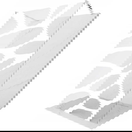 Mexen Kioto ελεύθερη όρθια οθόνη ντους 110 x 200 cm, λευκό κύμα 8 mm, χρώμιο