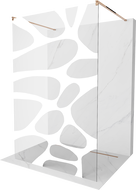 Mexen Kioto vapaa seisova suihkuseinä 140 x 200 cm, valkoinen aalto 8 mm, ruusukulta - 800-140-002-60-97