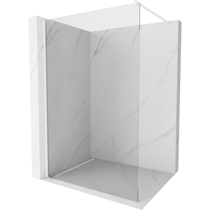 Mexen Kioto Walk-in Shower Screen 70 x 200 cm, Transparent 8 mm, White - 800-070-101-20-00