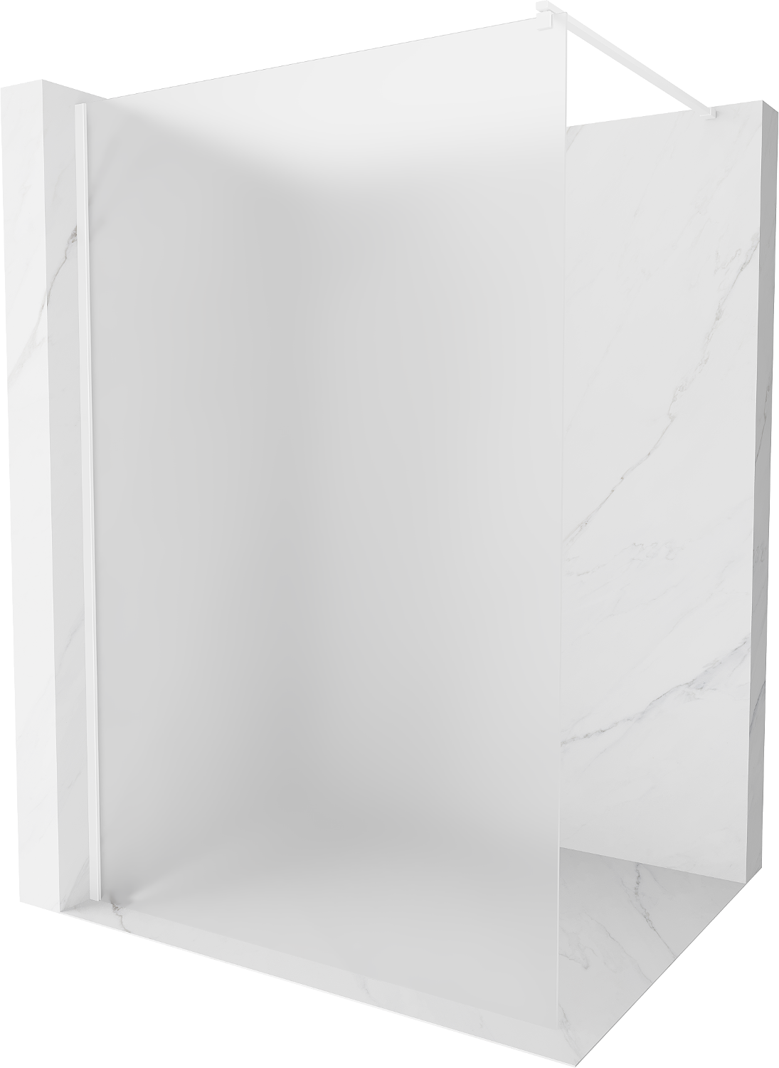Mexen Kioto ścianka prysznicowa Walk-in 90 x 200 cm, szron 8 mm, biała - 800-090-101-20-30
