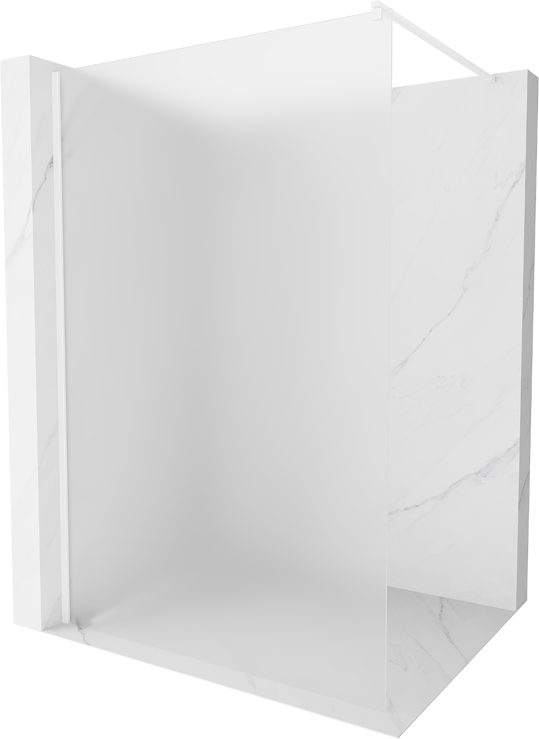 Mexen Kioto ścianka prysznicowa Walk-in 100 x 200 cm, szron 8 mm, biała - 800-100-101-20-30