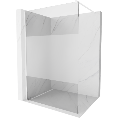 Mexen Kioto Walk-in shower wall 70 x 200 cm, transparent/frosted 8 mm, white - 800-070-101-20-35