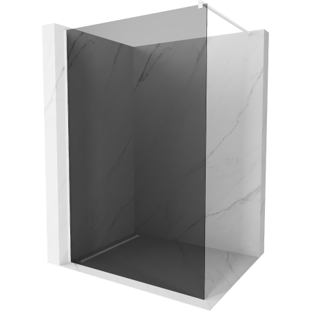 Mexen Kioto Duschwand Walk-in 100 x 200 cm, grafit 8 mm, weiß - 800-100-101-20-40