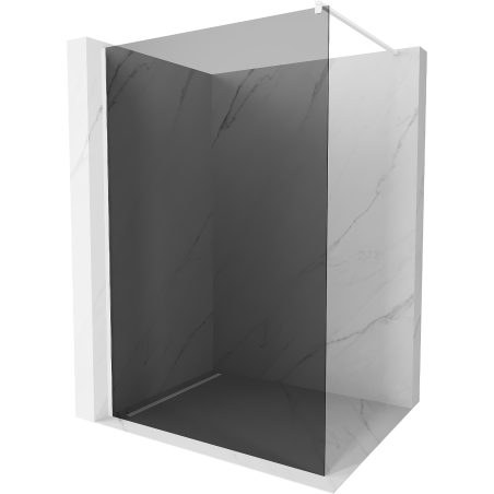 Mexen Kioto Duschwand Walk-in 110 x 200 cm, Graphit 8 mm, Weiß - 800-110-101-20-40