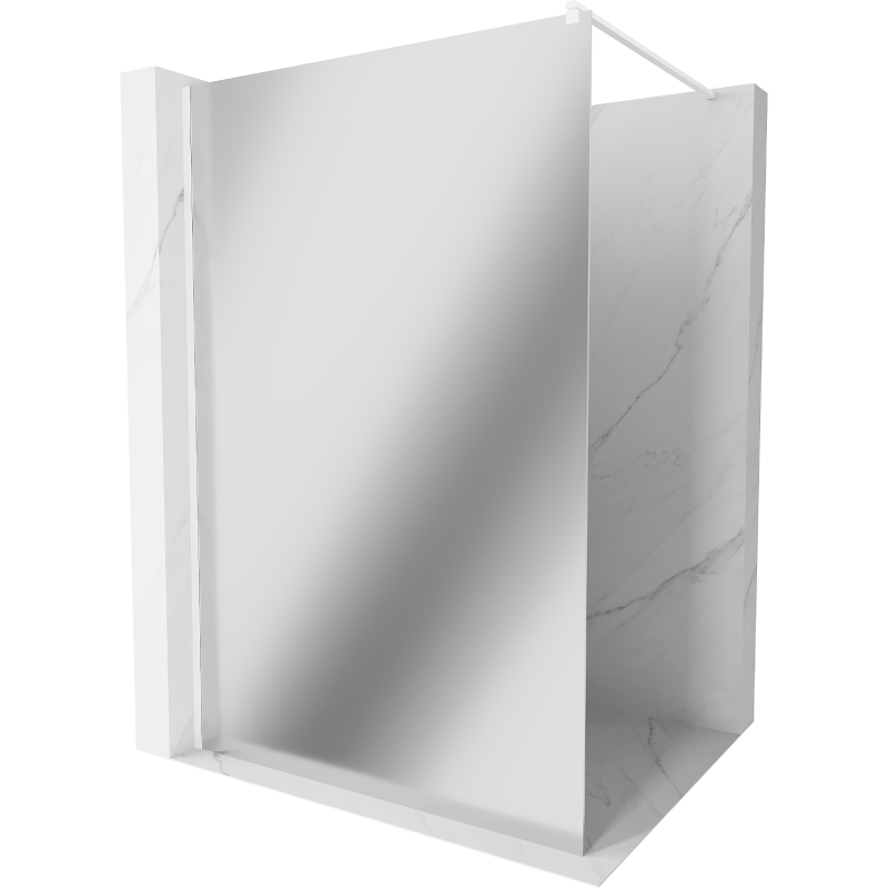 Mexen Kioto ścianka prysznicowa Walk-in 80 x 200 cm, lustro 8 mm, biała - 800-080-101-20-50