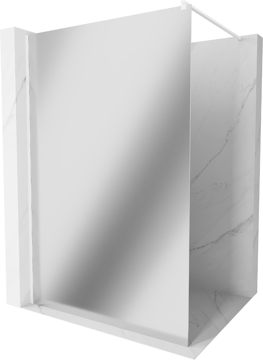 Mexen Kioto ścianka prysznicowa Walk-in 90 x 200 cm, lustro 8 mm, biała - 800-090-101-20-50