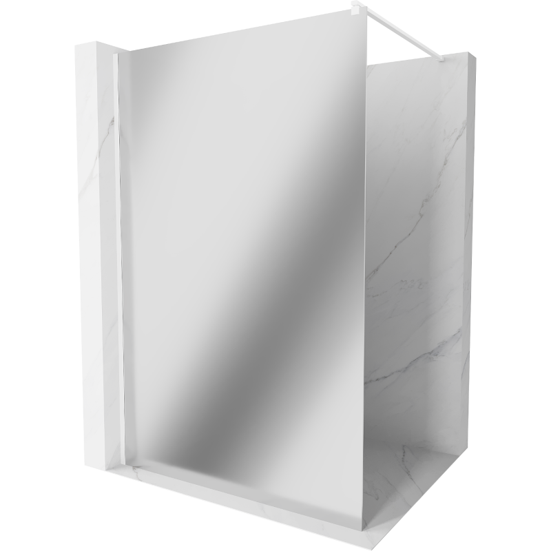 Mexen Kioto panel de ducha Walk-in 120 x 200 cm, espejo 8 mm, blanco - 800-120-101-20-50