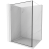 Mexen Kioto douchewand Walk-in 90 x 200 cm, zwart frame 8 mm, wit - 800-090-101-20-70