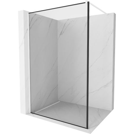 Mexen Kioto Walk-in Shower Wall 110 x 200 cm, black frame 8 mm, white - 800-110-101-20-70
