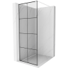 Mexen Kioto ścianka prysznicowa Walk-in 90 x 200 cm, czarna kratka 8 mm, biała - 800-090-101-20-77