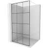 Mexen Kioto douchewand Walk-in 110 x 200 cm, zwart raster 8 mm, wit - 800-110-101-20-77