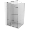 Mexen Kioto douchewand Walk-in 120 x 200 cm, zwart raster 8 mm, wit - 800-120-101-20-77