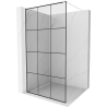 Mexen Kioto zid za tuš Walk-in 120 x 200 cm, crna rešetka 8 mm, bijela - 800-120-101-20-77