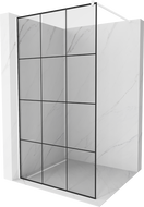 Mexen Kioto zid za tuš Walk-in 120 x 200 cm, crna rešetka 8 mm, bijela - 800-120-101-20-77