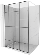 Mexen Kioto zidni tuš panel Walk-in 70 x 200 cm, crni uzorak 8 mm, bijeli - 800-070-101-20-78