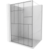 Mexen Kioto Duschwand Walk-in 100 x 200 cm, schwarzes Muster 8 mm, weiß - 800-100-101-20-78