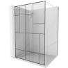 Mexen Kioto Walk-in Shower Wall 100 x 200 cm, Black Pattern 8 mm, White - 800-100-101-20-78