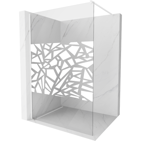 Mexen Kioto paroi de douche Walk-in 120 x 200 cm, motif blanc 8 mm, blanc - 800-120-101-20-85