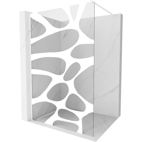 Mexen Kioto Duschwand Walk-in 70 x 200 cm, weiße Welle 8 mm, weiß - 800-070-101-20-97