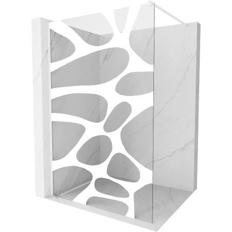 Mexen Kioto paroi de douche Walk-in 70 x 200 cm, vague blanche 8 mm, blanche - 800-070-101-20-97