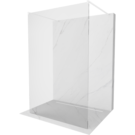 Mexen Kioto freestanding shower panel 110 x 200 cm, transparent 8 mm, white - 800-110-002-20-00
