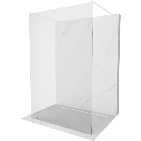 Mexen Kioto vrijstaande douchewand 130 x 200 cm, transparant 8 mm, wit - 800-130-002-20-00