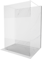 Mexen Kioto samostojeći tuš zid 110 x 200 cm, proziran/mat 8 mm, bijeli - 800-110-002-20-35