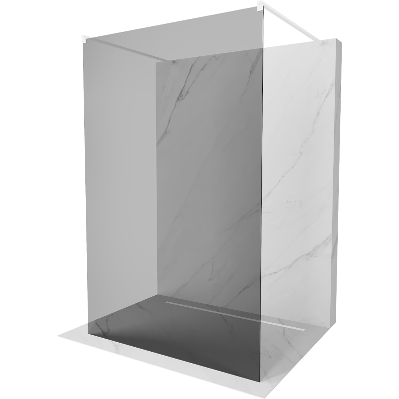 Mexen Kioto vrijstaande douchewand 120 x 200 cm, grafiet 8 mm, wit - 800-120-002-20-40