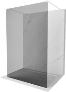 Mexen Kioto pared de ducha independiente 120 x 200 cm, grafito 8 mm, blanco - 800-120-002-20-40