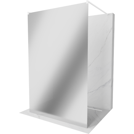 Mexen Kioto 100 x 200 cm Freestanding Shower Wall, 8 mm Mirror, White - 800-100-002-20-50