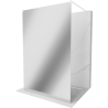 Mexen Kioto vrijstaande douchewand 100 x 200 cm, spiegel 8 mm, wit - 800-100-002-20-50
