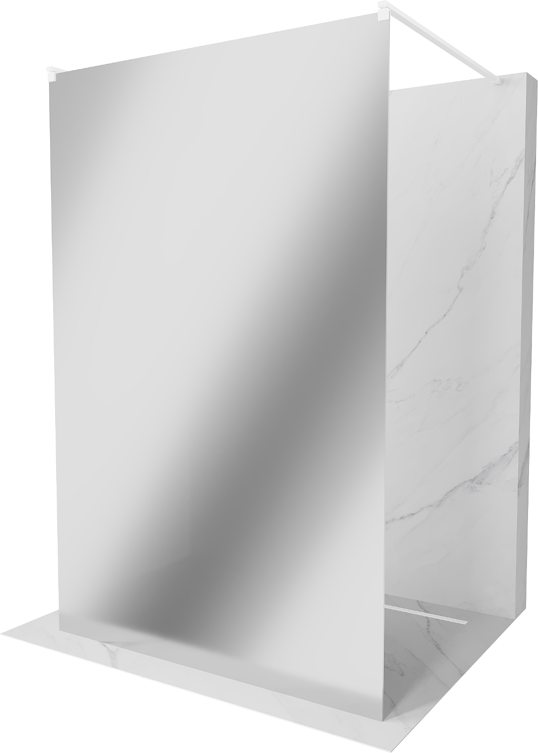Mexen Kioto ścianka prysznicowa wolnostojąca 120 x 200 cm, lustro 8 mm, biała - 800-120-002-20-50