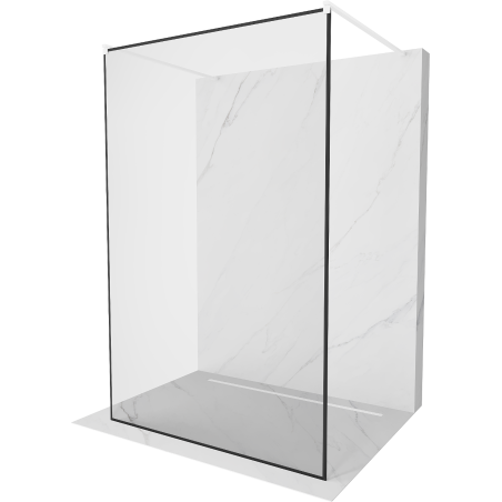 Mexen Kioto freestanding shower wall 100 x 200 cm, black frame 8 mm, white - 800-100-002-20-70
