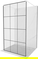 Mexen Kioto mampara de ducha independiente 110 x 200 cm, rejilla negra 8 mm, blanca - 800-110-002-20-77