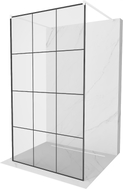 Mexen Kioto Samostojeća tuš pregrada 110 x 200 cm, crna rešetka 8 mm, bijela - 800-110-002-20-77