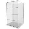 Mexen Kioto freestanding shower wall 120 x 200 cm, black grid 8 mm, white - 800-120-002-20-77