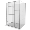 Mexen Kioto vrijstaande douchewand 130 x 200 cm, zwart patroon 8 mm, wit - 800-130-002-20-78