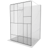 Mexen Kioto Free-standing shower wall 140 x 200 cm, black pattern 8 mm, white - 800-140-002-20-78