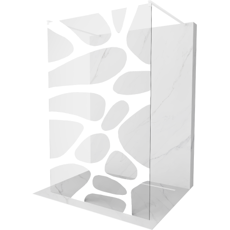 Mexen Kioto slobodno stojeća tuš stijena 100 x 200 cm, bijeli val 8 mm, bijela - 800-100-002-20-97