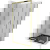 Mexen Apia Sliding Shower Cabin 130 x 90 cm, Transparent, Gold + Flat Tray, Black - 840-130-090-50-00-4070G