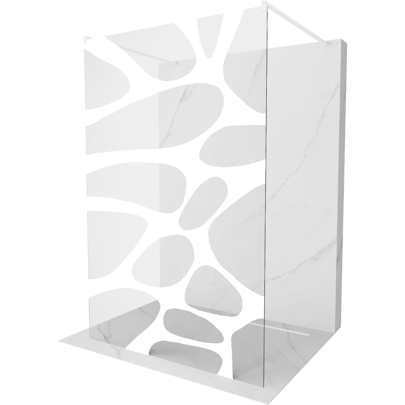 Mexen Kioto freestanding shower wall 120 x 200 cm, white wave 8 mm, white - 800-120-002-20-97