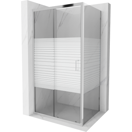 Mexen Apia kabina prysznicowa rozsuwana 90 x 70 cm, pasy, chrom - 840-090-070-01-20