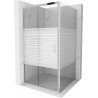 Mexen Apia klizna kabina s kliznim vratima 90 x 90 cm, bijele pruge, krom - 840-090-090-01-20