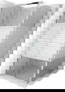 Mexen Apia skjutbar duschkabin 100 x 100 cm, vita ränder, krom - 840-100-100-01-20