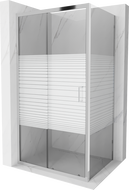 Mexen Apia cabine de douche coulissante 105 x 100 cm, bandes blanches, chrome - 840-105-100-01-20