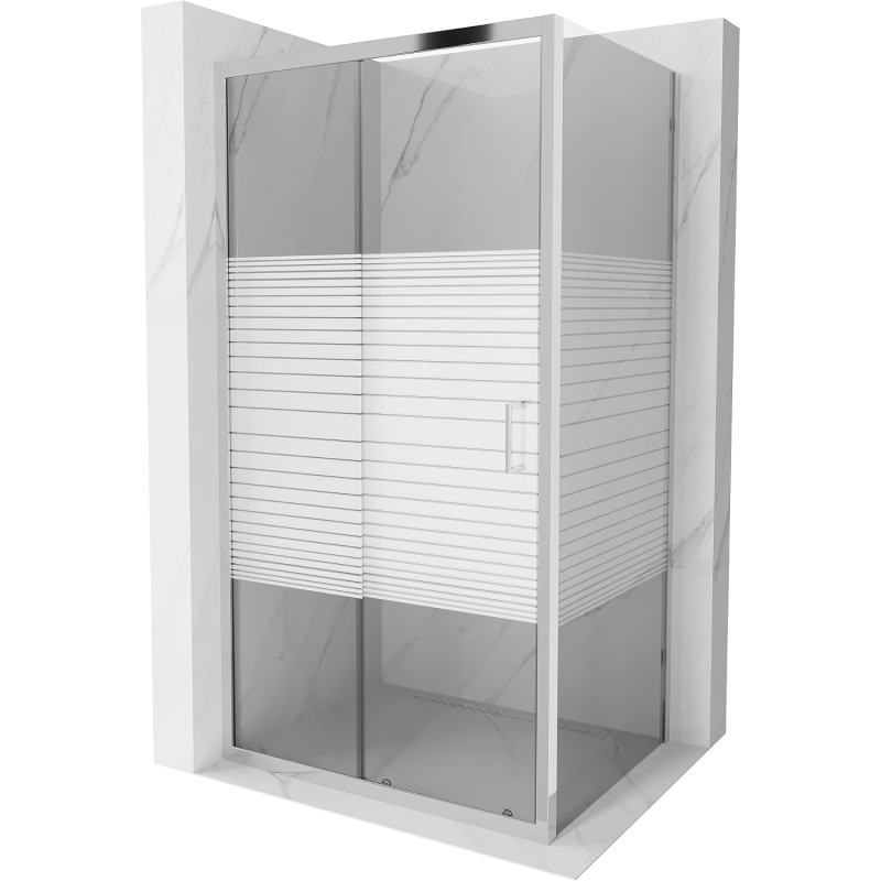 Mexen Apia kabina prysznicowa rozsuwana 115 x 80 cm, pasy, chrom - 840-115-080-01-20